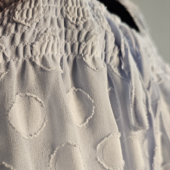 Lauren Conrad light blue off the shoulder large swiss dot dress 3x - Picture 3 of 5